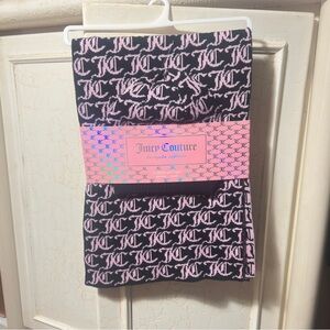Juicy Couture Black & Pink Logo Scarf & Hat Set